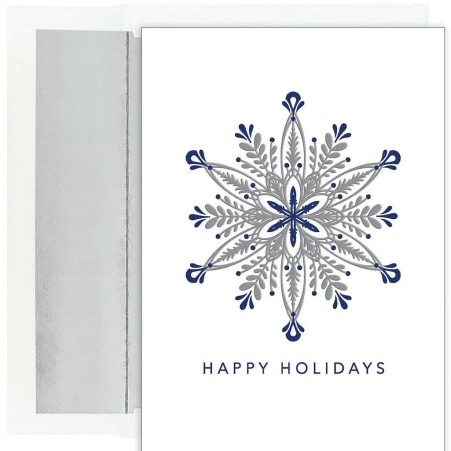 Greeting Cards * | Cheapest Jam Paper 5 X 7 Ornate Silver Snowflake Cards & Matching Envelopes Set, 18Ct.