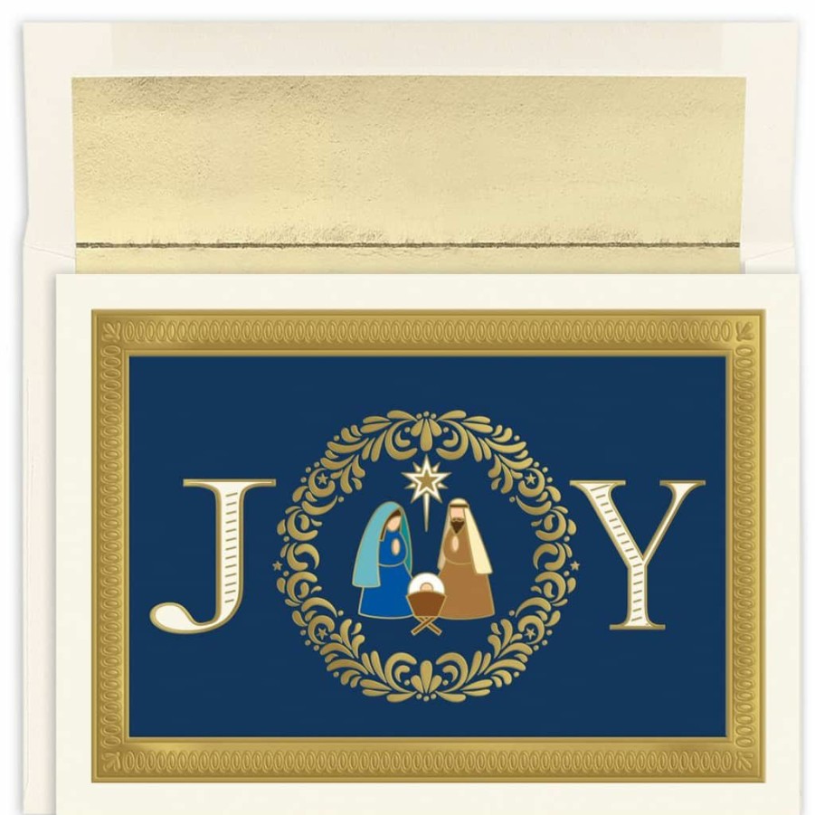 Greeting Cards * | New Jam Paper 7.9 X 5.6 Joy Nativity Christmas Card Set, 16Ct.