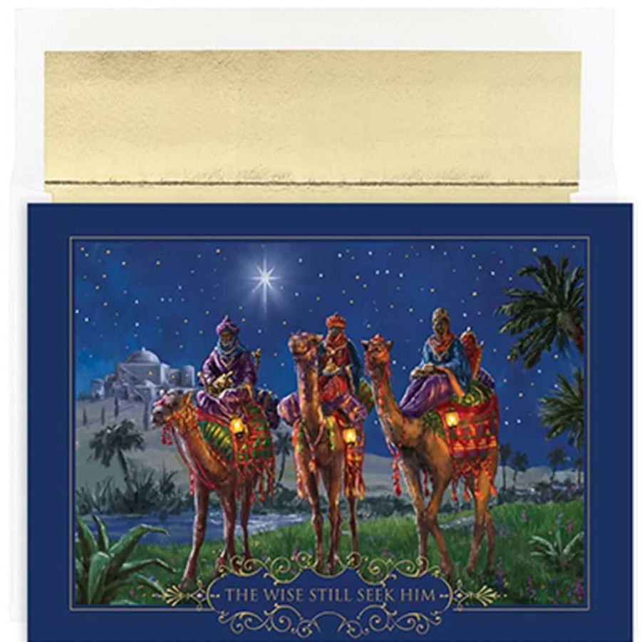 Greeting Cards * | Deals Jam Paper Wisemen At Night Christmas Cards & Envelopes Set