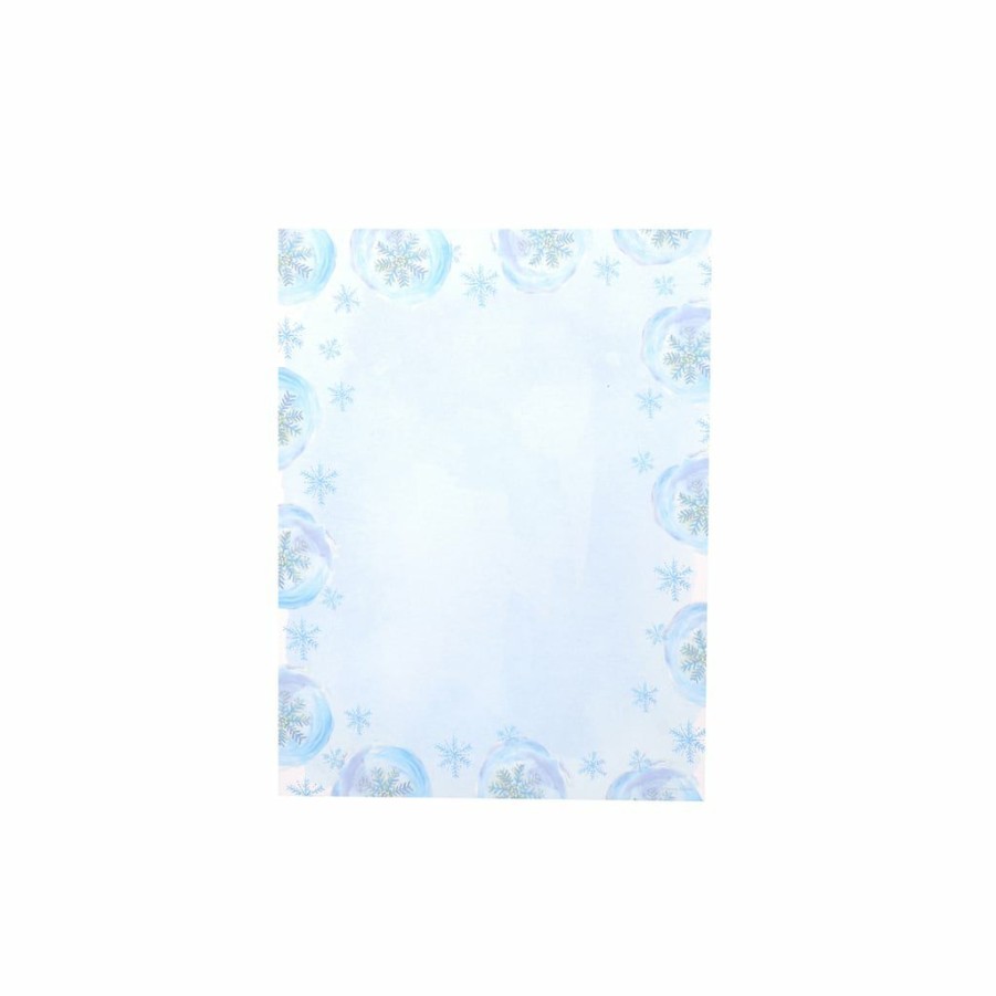 Stationery * | Discount Gartner Studios Blue Watercolor Snowflake Stationery Paper