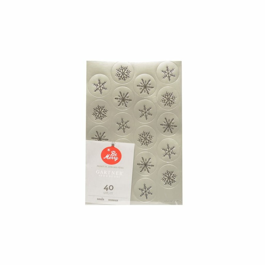 Envelope Seals * | New Gartner Studios Silver Foil Snowflake Envelope Seals