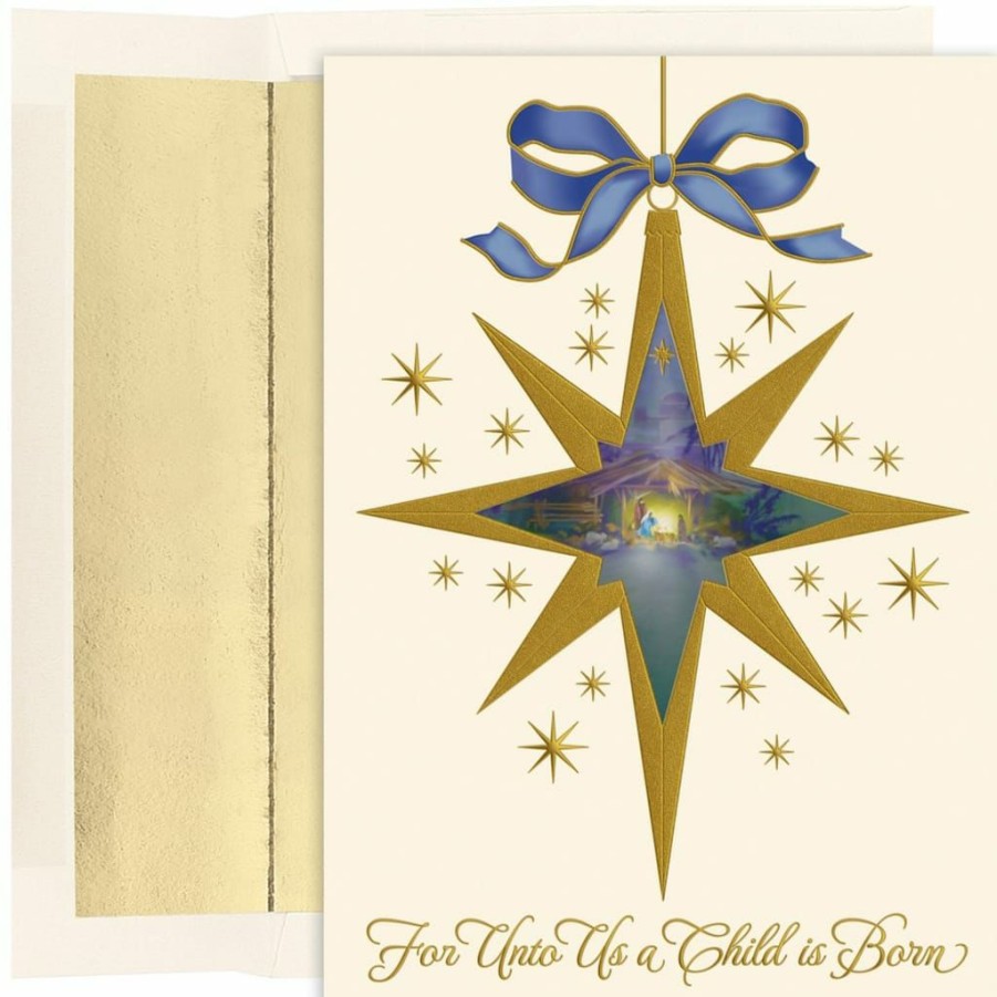 Greeting Cards * | Best Pirce Jam Paper Nativity Star Christmas Cards Set, 16Ct.