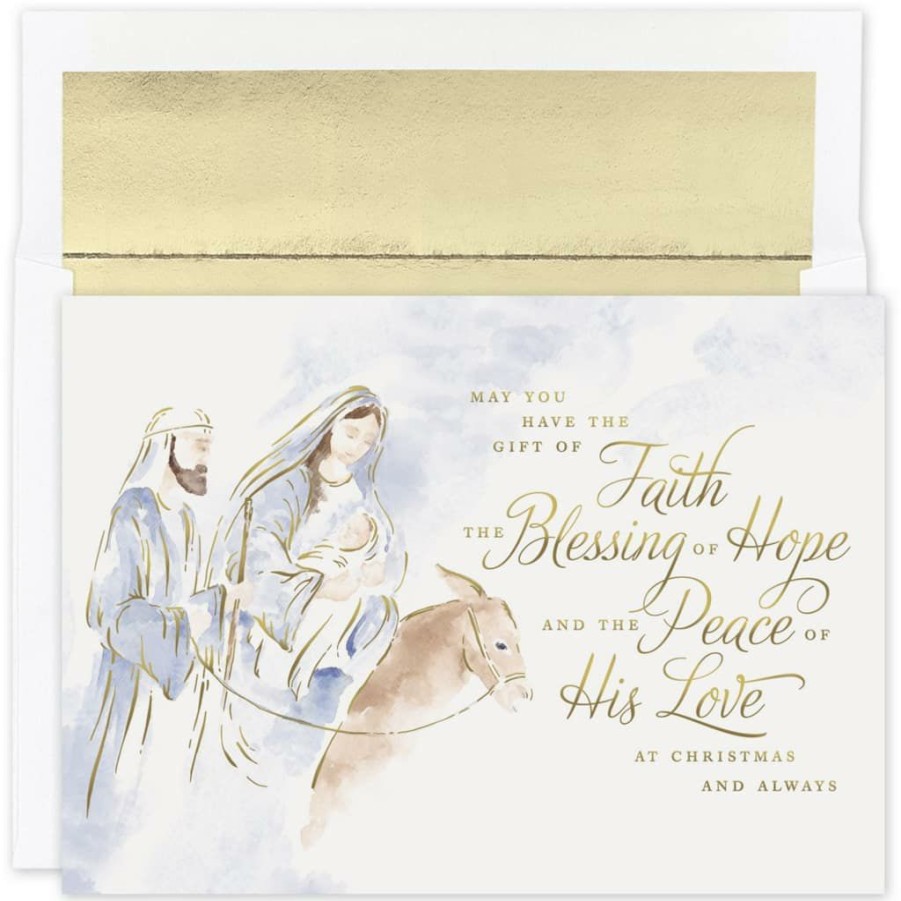 Greeting Cards * | Hot Sale Jam Paper Blessings Of Hope Christmas Card & Envelopes Set, 18Ct.