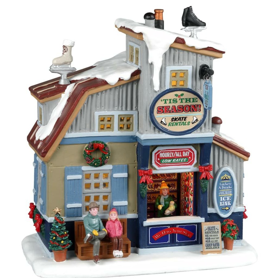 Lemax Christmas Village * | Best Deal Lemax 'Tis The Season Skate Rentals