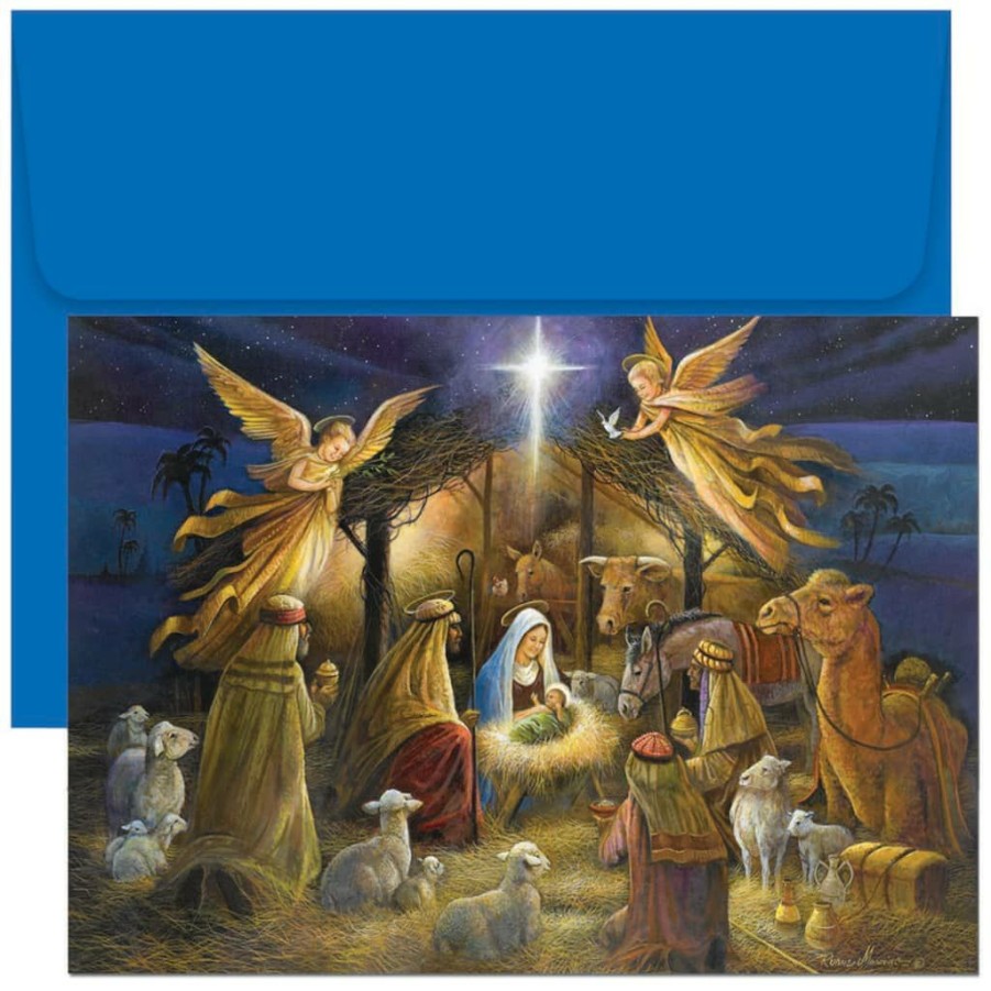 Greeting Cards * | Hot Sale Jam Paper Holy Scene Christmas Card Set