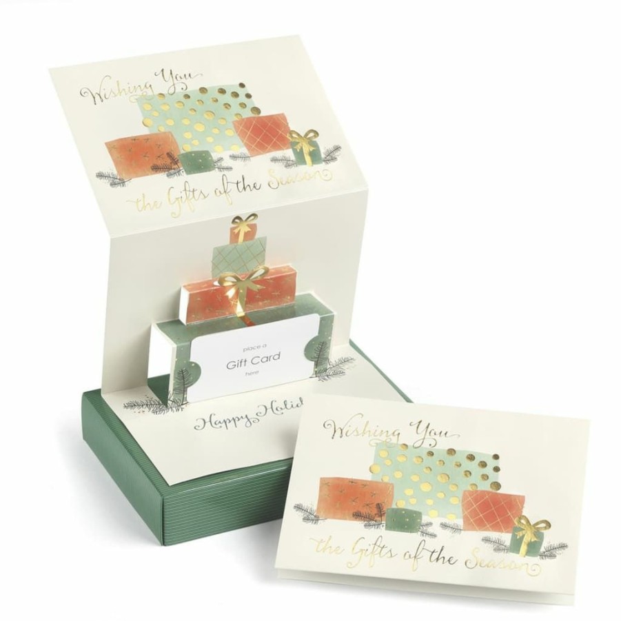 Greeting Cards * | Brand New Jam Paper 7 X 5 Gifts Of The Season Pop-Up Christmas Card Set, 10Ct.