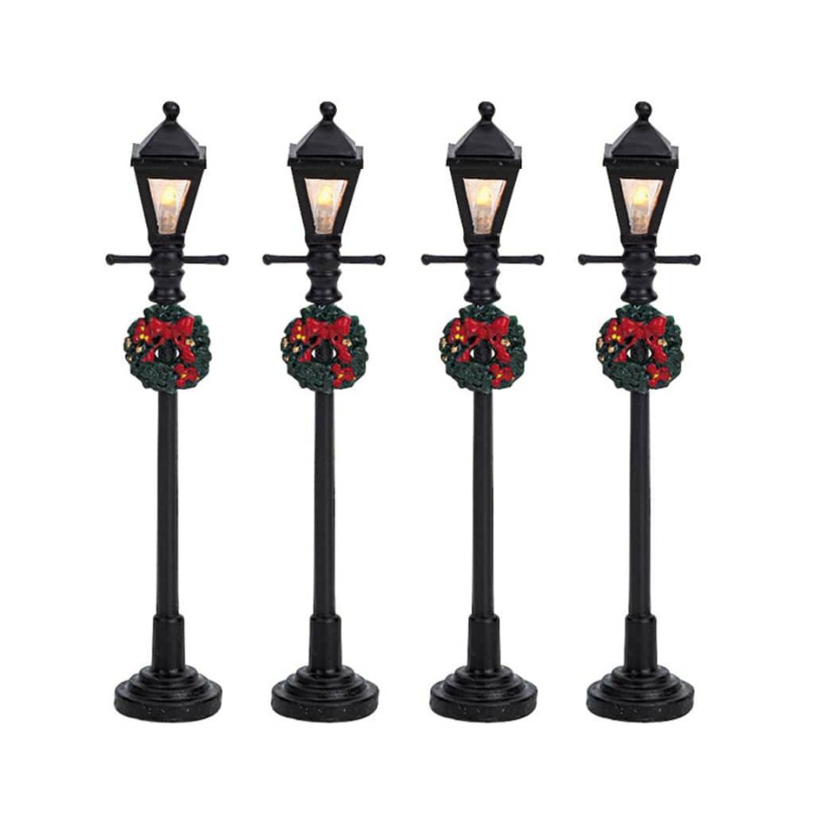 Lemax Christmas Village * | Cheapest Lemax Caddington Village Gas Lantern Street Lamps Set