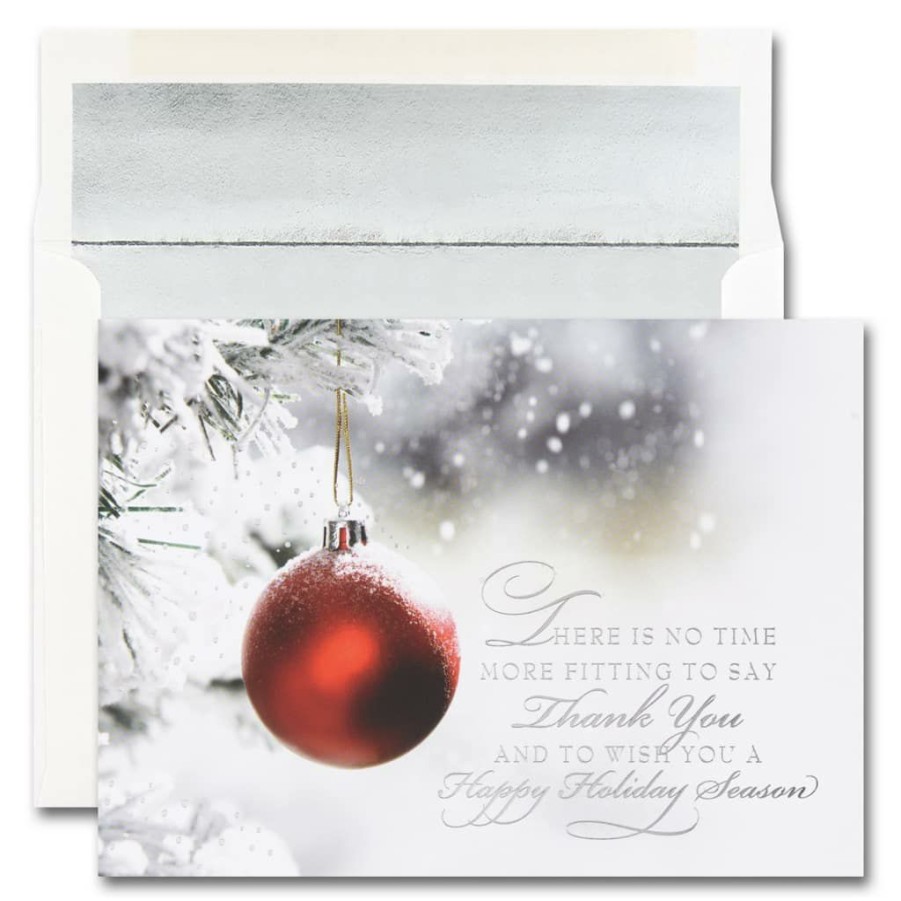 Greeting Cards * | Cheap Jam Paper Thank You Ornament Blank Christmas Cards & Envelopes Set, 25Ct.