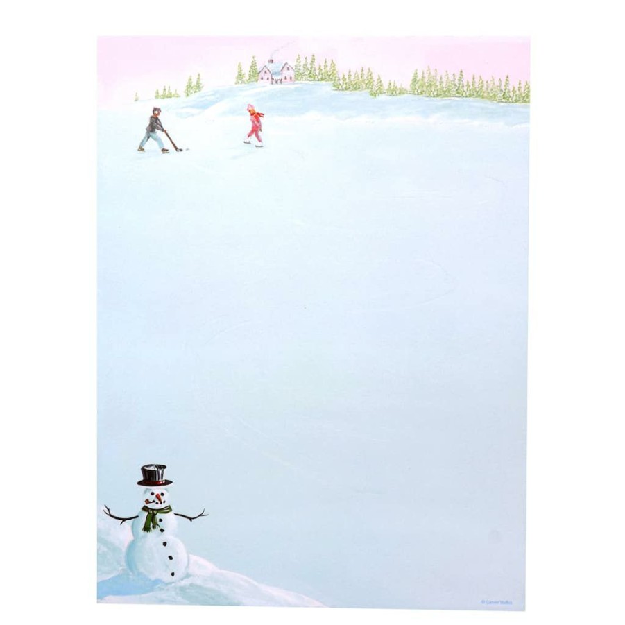 Stationery * | New Gartner Studios Snowman Scenic Stationery Paper, 8.5 X 11