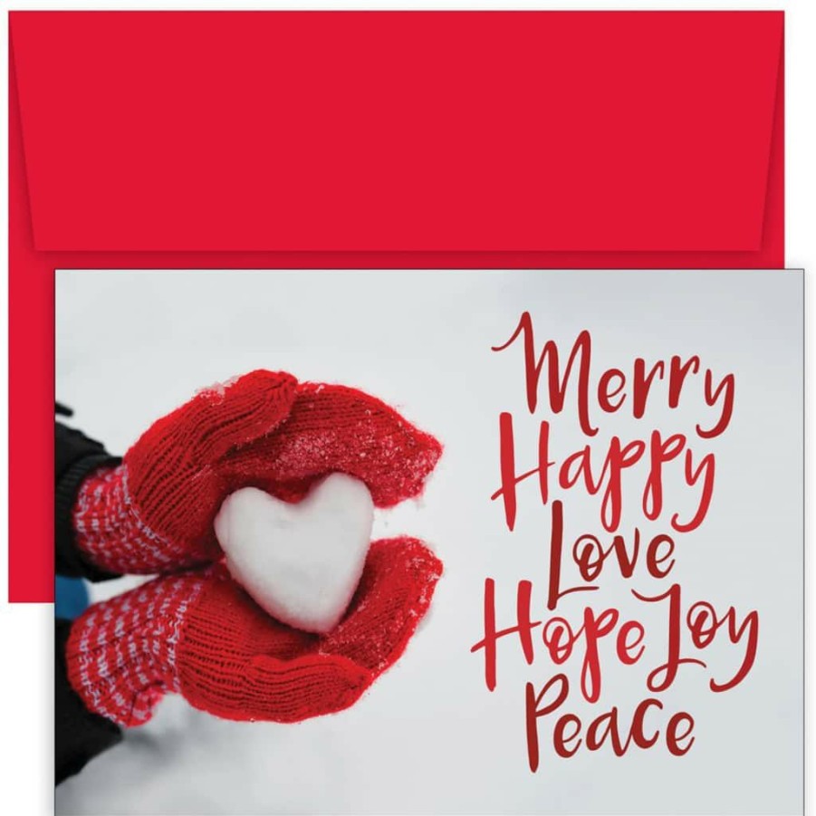 Greeting Cards * | Best Deal Jam Paper 5 X 7 Merry Happy Love Cards & Matching Envelopes Set, 18Ct.