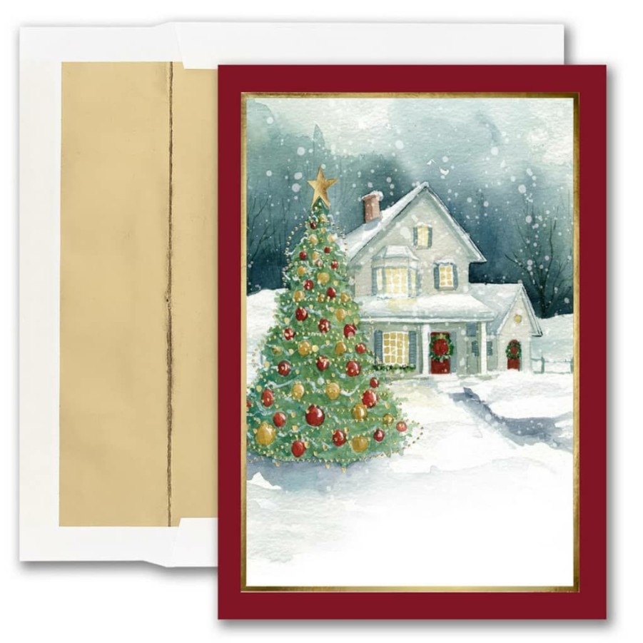 Greeting Cards * | Best Pirce Jam Paper 5 X 7 Front Imprint House Scene Blank Cards & Matching Envelopes Set, 25Ct.