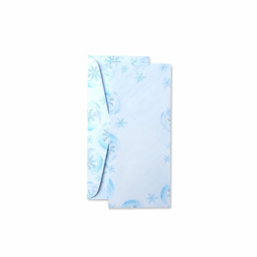 Envelopes * | Coupon Gartner Studios Blue Watercolor Snowflake #10 Envelopes, 9.5 X 4.12