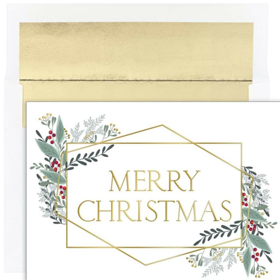 Greeting Cards * | Discount Jam Paper 5 X 7 Modern Christmas Cards & Matching Envelopes Set, 16Ct.