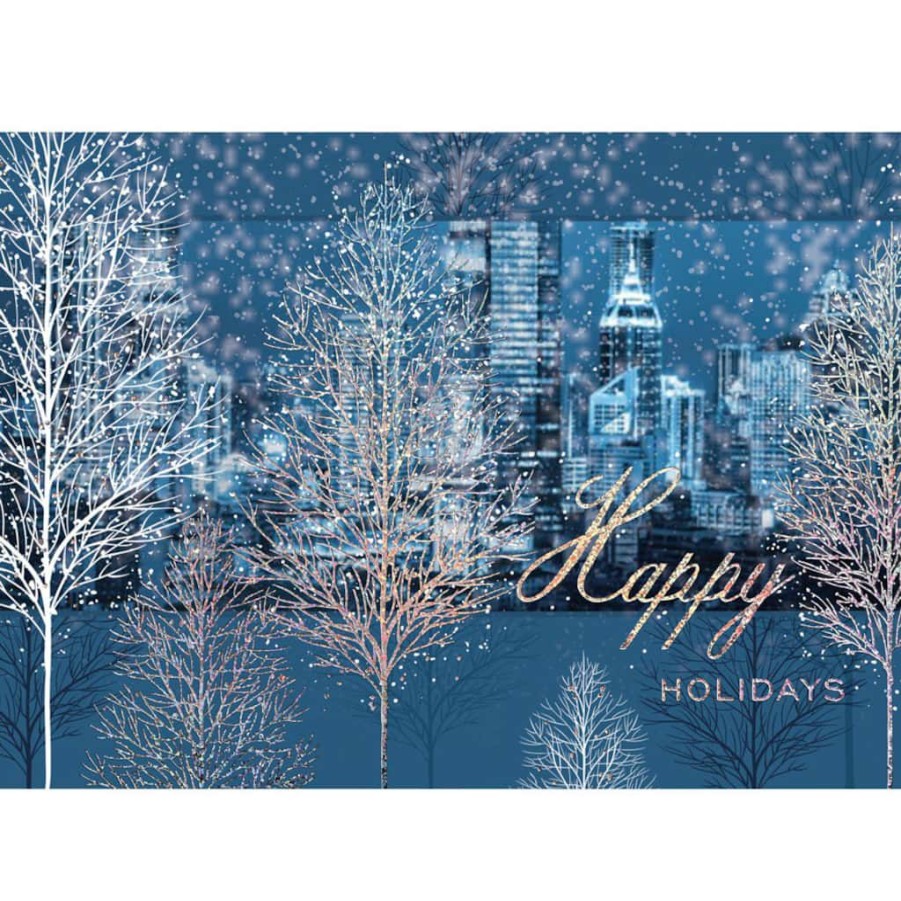 Greeting Cards * | Discount Jam Paper 5 X 7 City Through The Trees Blank Cards & Matching Envelopes Set, 25Ct.