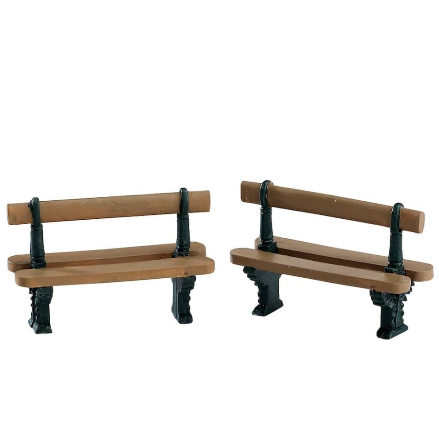 Lemax Christmas Village * | Coupon Lemax Double Seated Bench Set