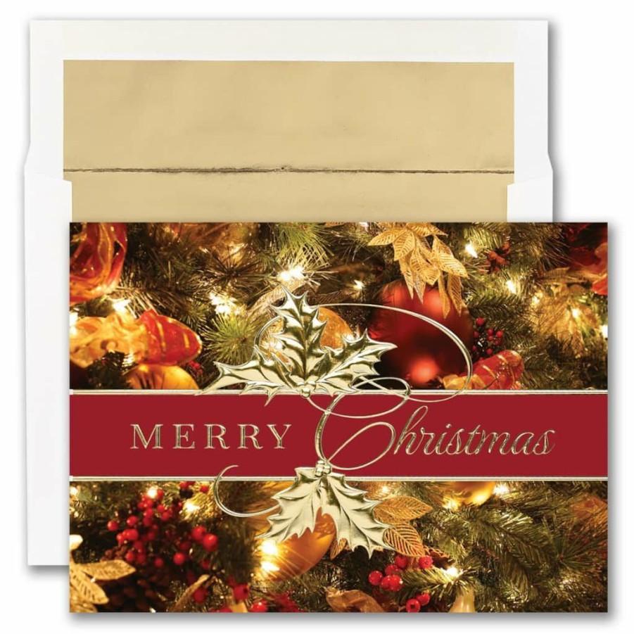 Greeting Cards * | Discount Jam Paper 5 X 7 Merry Christmas Greens Blank Christmas Cards & Matching Envelopes Set, 25Ct.